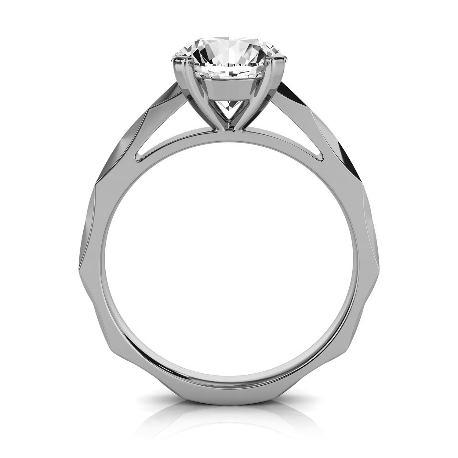 14K White Gold Mona Delicate 2 MM Solitaire Ring